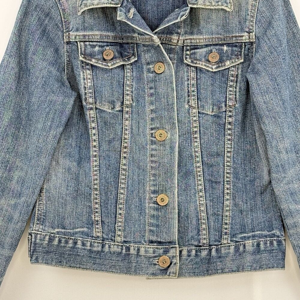 Gap Womens Stretch Denim Jean Jacket Y2K Size Small Vintage Trucker - Picture 6 of 16